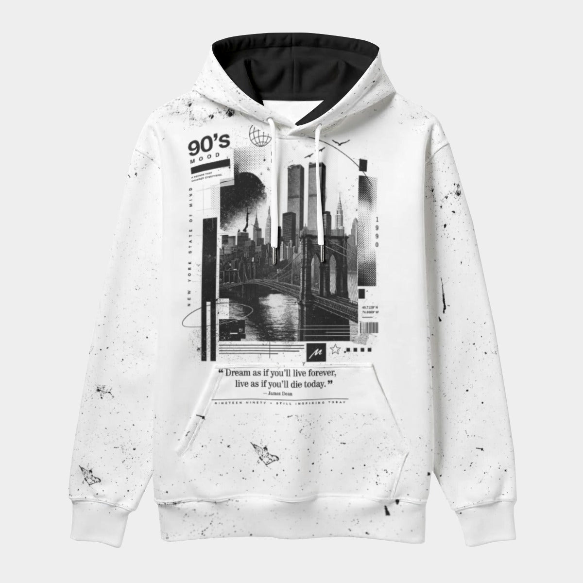 New York 90’s Mood – Minimalist hoodie